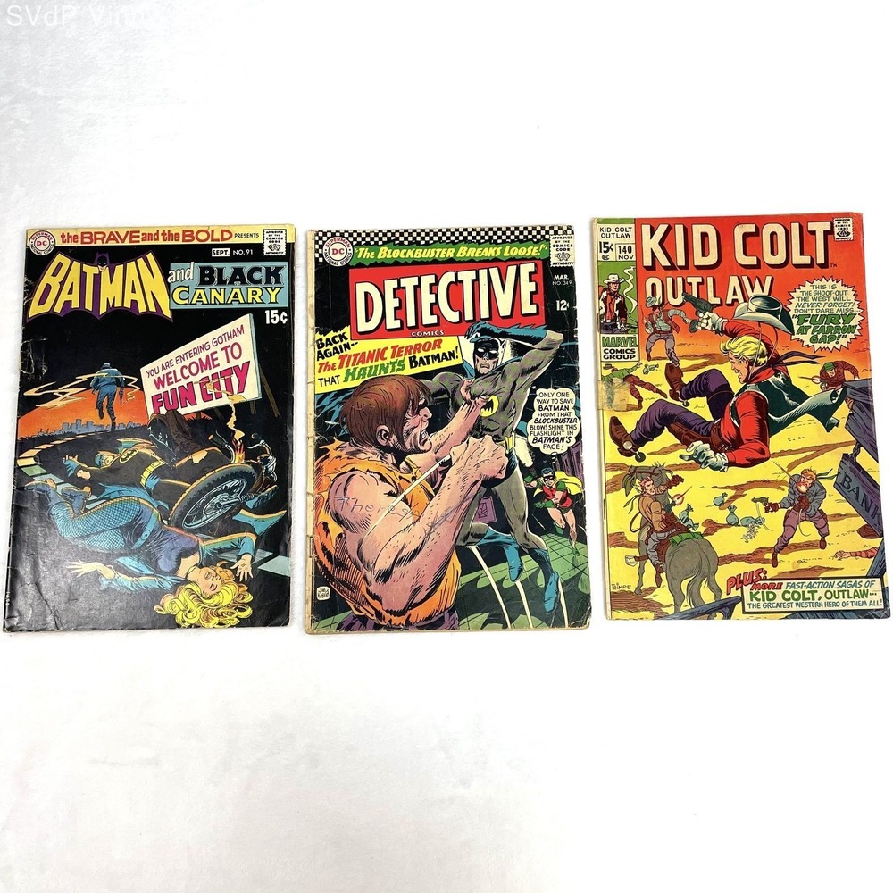 Silver Bronze Age Comic Lot Batman Detective Brave & Bold Kid Colt Marvel DC 3